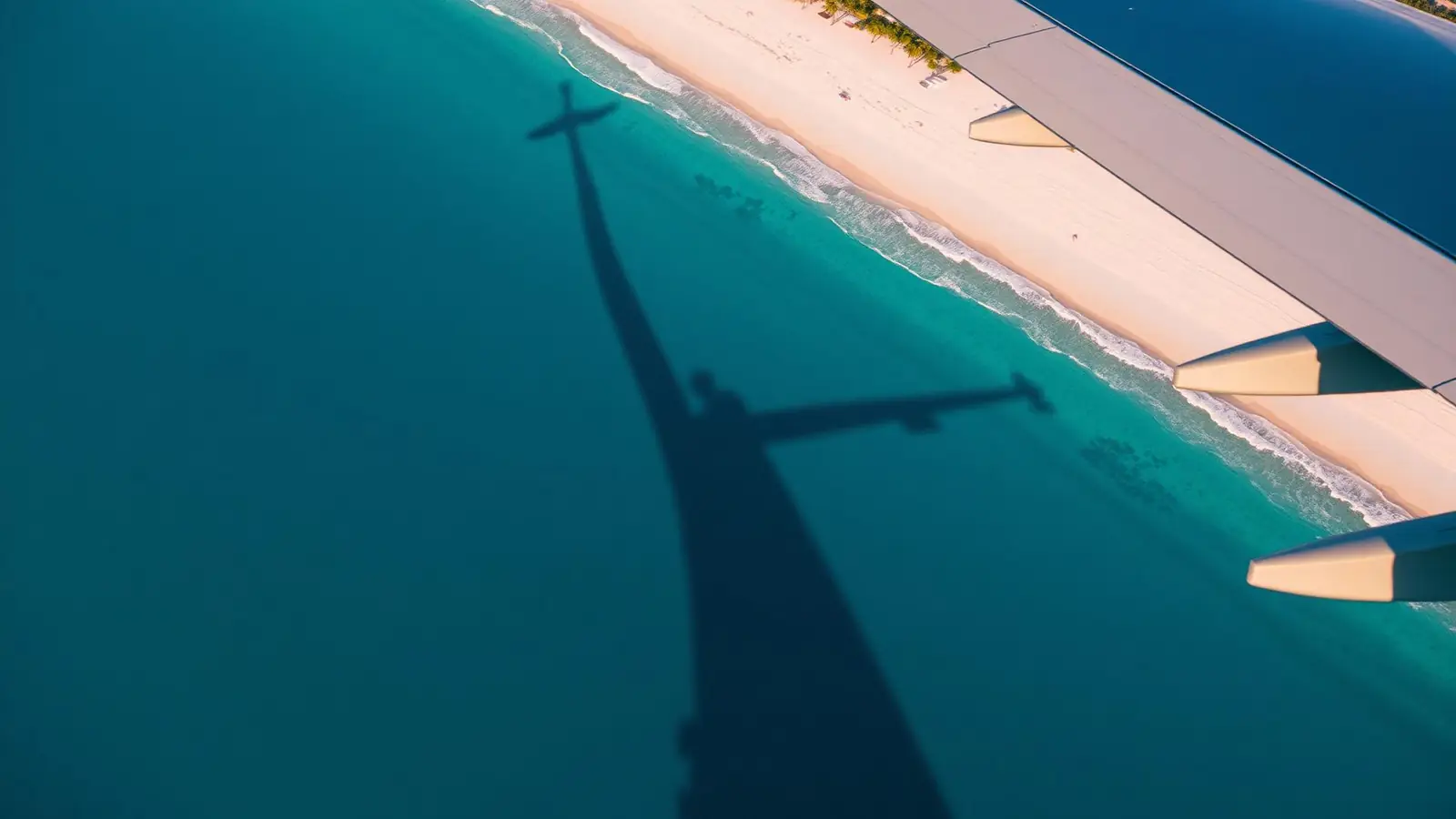 Coastline seen from a plane window